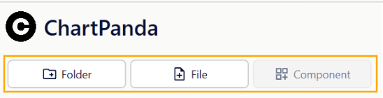 Chartlayers Addin Navigationsleiste mit Buttons für neue Folder, Files und Components